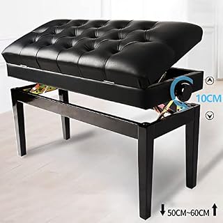 TEmkin Banc de Piano en Bois, Tabouret de Piano en Cuir Souple, tabourets de Clavier réglables en Hauteur de 10 cm, de Luxe et Pratiques, 86 x 36 x 50-60 cm - Les Beatles, Paul McCartney, John Lennon, RIngo Starr, George Harrison TEmkin Banc de Piano en Bois, Tabouret de Piano en Cuir Souple, tabourets de Clavier réglables en Hauteur de 10 cm, de Luxe et Pratiques, 86 x 36 x 50-60 cm – Image 4