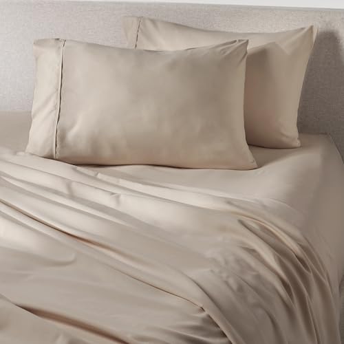 PeachSkinSheets Cooling Bed Sheets for Hot Sleepers - Ultra-Soft Breathable Peachskin Performance Fabric Moisture-Wicking Deep Pocket Sheet Set Oeko-TEX (Twin Size Toasted Marshmallow)