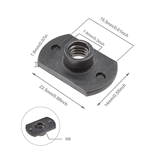 Be In Your Mind 20pcs Weld Nuts M6 Tab Base UNC Carbon Steel Machine Screw T-Shaped 2 Projection for Furniture Vehicles Caster and Industry Machine - Image 4