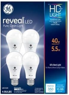 GE Lighting 248162 5.5 watts Clean White A19 Shape Bulbs - Pack of 4