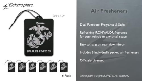 Image of Elektroplate US Marine Corps Insignia Car Air Freshener 6-Pack