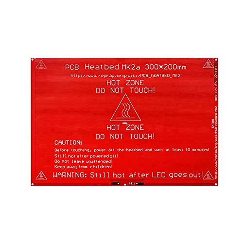 Lysee 3D Printer Parts & Accessories - Heated Bed Parts Hotbed Aluminum Plate PCB Board for 3D Printer QJY99 - (Size: Red 214x314x2.0mm)