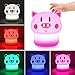 OUNUO Night Light for Kids Baby Nursery Night Light with Touch Sensor, Portable Rechargeable and Cute Nightlight Lamp (Pink)