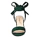 Allegra K Women's Open Toe Ankle Tie Back Green Block Heels Sandals - 7 M US
