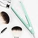 2 in 1 Mini Hair Straightener, US Plug, Ceramic Tourmaline Plate, Beauty Small Lightweight Portable Flat Iron Heating Curler for Home (Green)