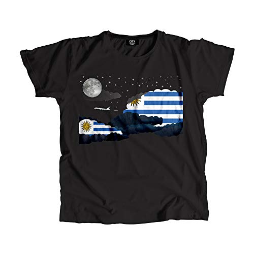 T-shirt nuages d'Uruguay pour homme et femme look casual de nuit