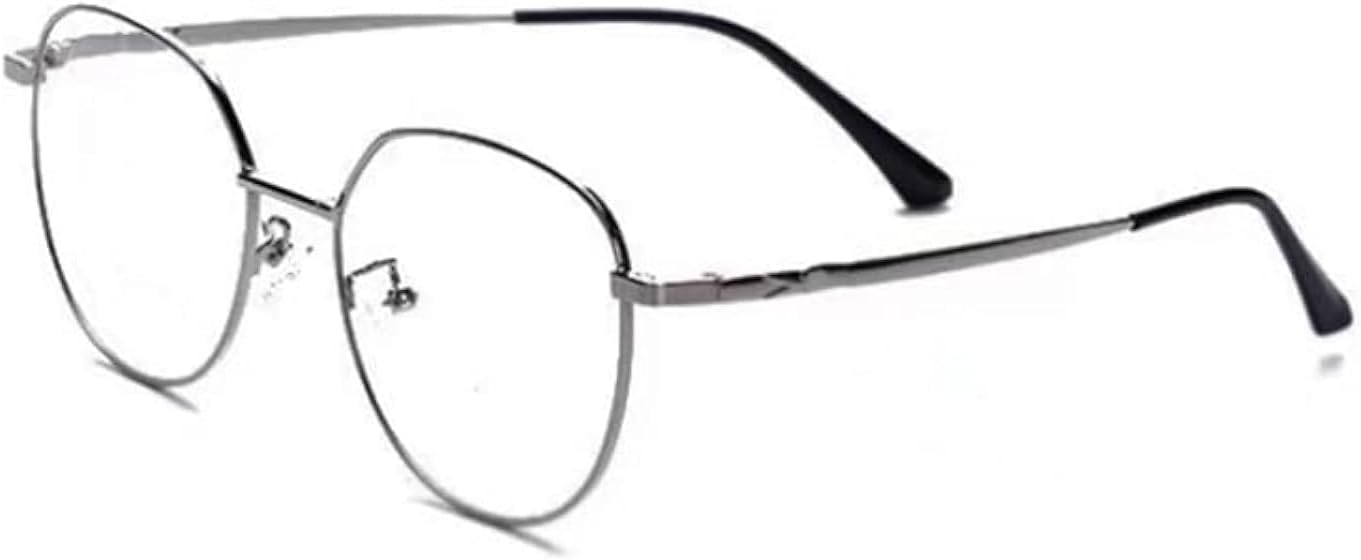Vbeijll Vintage Blue Light Blocking Glasses with Metal Frame - Protect Your Eyes from Digital Eye Strain, Headaches, and Insomnia - Perfect for Reading, Gaming, and Working on Computer - Silver