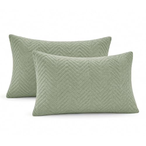 Image of Home Republic Sage Green Pillow Cases 2 Pack, Envelope Closure (50 x 75 cm)