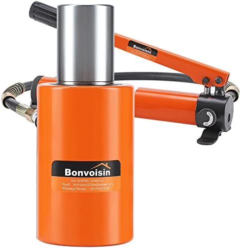 Bonvoisin Hydraulic Cylinder 10T-50T Optional Hydraulic Cylinder Ram 50mm Stroke Low Profile Hydraulic Lifting Jack for Machinery/ Shipbuilding/ Engineering (CP-180+10T Cylinder)