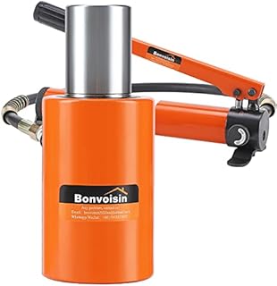 Bonvoisin Hydraulic Cylinder 10T-50T Optional Hydraulic Cylinder Ram 50mm Stroke Low Profile Hydraulic Lifting Jack for Machinery/ Shipbuilding/ Engineering (CP-180+10T Cylinder)