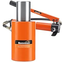 Bonvoisin Hydraulikzylinder 10T mit Handpumpe CP-180, 50mm Hub, 104mm Selbsthöhe, für Gebäude, Brücken und Maschinenbau (RSC-10T+CP-180)