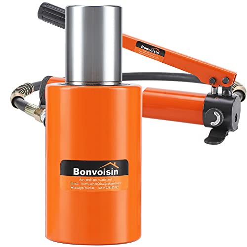 Bonvoisin Vérin Hydraulique 10T avec CP-180 Pompe Manuelle, Course 50mm, Auto-Hauteur 104mm, pour La Construction Mécanique/Ponts/Bâtiments (RSC-10T+CP-180) Bonvoisin Vérin Hydraulique 10T avec CP-180 Pompe Manuelle, Course 50mm, Auto-Hauteur 104mm, pour La Construction Mécanique/Ponts/Bâtiments (RSC-10T+CP-180)