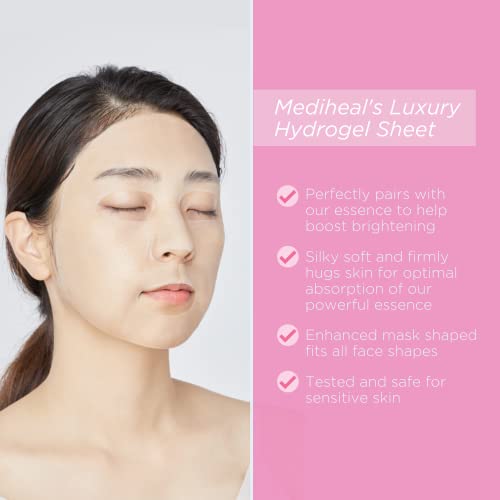 Mediheal Official Best No.1 Korean Sheet Mask - I.p.i Brightening Ampoule Face Mask 10 Sheets For Intensely Hydrating Moisturizing For All Skin Types #TOP2
