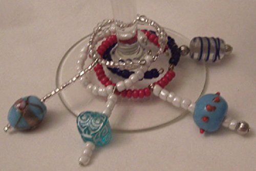 Set of 4 Wine Glass Charms Handmade With Glass Beads and Lampwork Beads