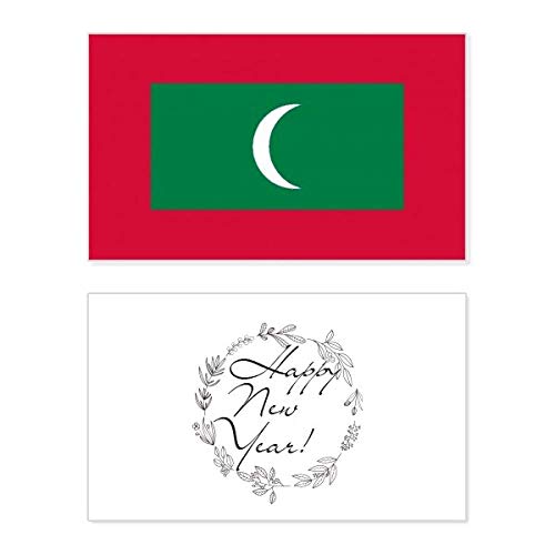 Tarjeta conmemorativa de año nuevo de Maldivas, un regalo único de colección con bandera nacional