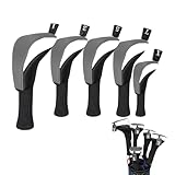 Umiocns Funda para cabeza de golf, cuello largo, cubierta híbrida a prueba de polvo, cubierta híbrida transpirable con etiquetas de números para híbridos de conductor de Fairway Woods