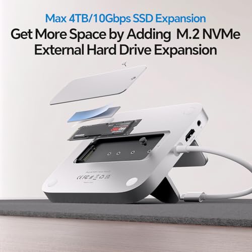 Image of Mac mini M4 Dock & Stand with M.2 NVMe 8TB SSD Enclosure, Macmini M4 Hub with HDMI 4K 60Hz, 3 USB-A 10Gbps for Mac mini M4 /M4 Pro 2024 (Mac mini M4 Dock)