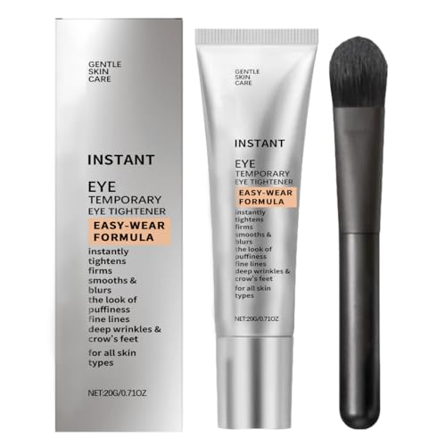 GNHG 1 Pezzo Instant Eye Tightener con Pennellino, Crema Idratante Delicata per la cura della Pelle, Riduce le Rughe, le Borse e il Gonfiore Sotto gli