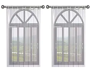 WISHLAND Set of 2 Pcs 0.15 mm PVC AC Transparent Curtain for Window(Size - 4.5 X 5 Feet)