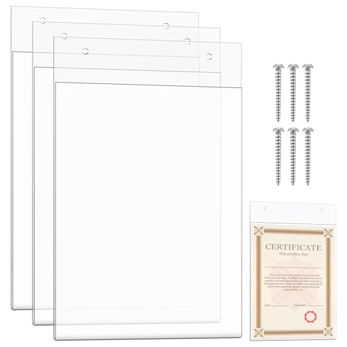 Fullhawl 3 Pack 8.5x14 Acrylic Wall Mount Sign...
