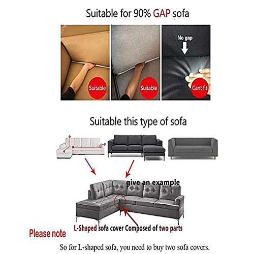 Kwopa Stretch Sofa Cover For L-Shape Sofa,Soft Velvet Plush Couch Cover,Thick Sectional Sofa Slipcover For Living Room-Red. 2 Seat 57-73Inch (1 Pic) #TOP3