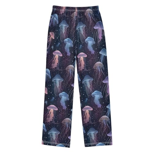 ALAZA Beautiful Jellyfish Blue Pajama Lounge Pants Long Sleep Pajama Bottoms with Pockets2