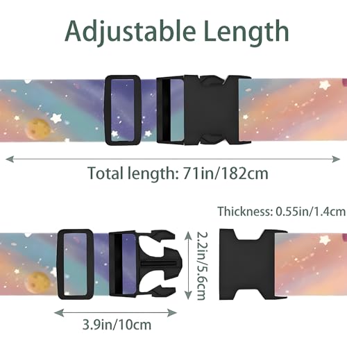 Image of Milky Way Galaxy Luggage Straps for Suitcases, Adjustable Luggage Travel Belt to Keep Luggage Security While Travel, Strong Polyester Fabric, Easy-to-Recognize Stylish Design Travel Essentials, 2 Pack