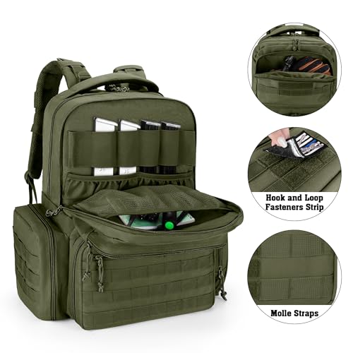 DSLEAF Tactical Pistol Backpack with 6 Pistol Cases, Gun Range Backpack with 10x Magazine Slots for Shooting and Hunting by DSLEAF - Image 3