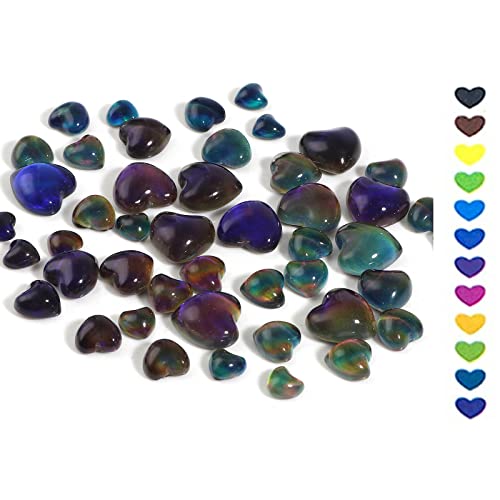 Doreenbeads Heart Shape Thermal Color Changing Mood Cabochon Glass Stones For Diy Mood Rings Charms Supplies Findings 10Mm #TOP2