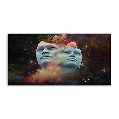 Tableau cosmos face en acrylique 120x60cm pour une ambiance apaisante