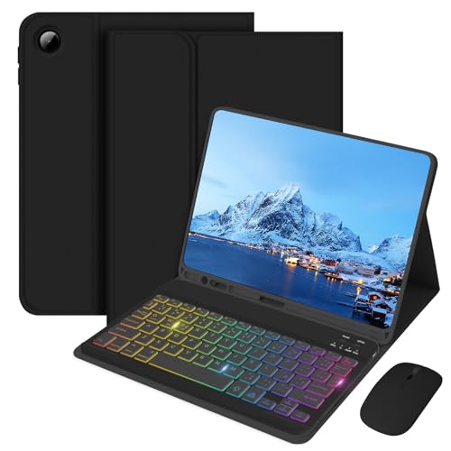 ECYWE Funda Teclado de Español (Incluye Ñ) para Samsung Galaxy Tab A9 Plus(2023)/A11 Plus(2025), Keyboard Inalámbrico Recargable con Magnético...