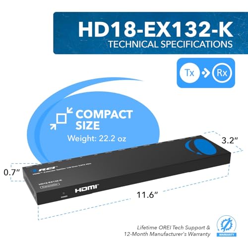 OREI HDMI Extender Splitter 1x8 HDMI sobre Ethernet miniatura 5