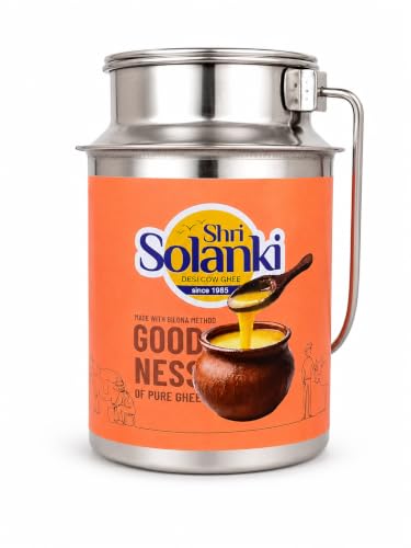 Image of SHRI SOLANKI A2 Gir Cow Ghee, Liquid, Grass-Fed, 5 Litre, Pure Gir Cow Milk Fat with Curd Culture