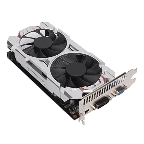 Scheda Grafica da Gioco GTX 750TI, Scheda Grafica per Computer da 2 GB GDDR5 128BIT 1072 MHz, GPU con Doppia Ventola di Raffreddamento, HDML/DVI/VGA, GTX 750TI per Giochi per PC - Scheda video - Immagine 5