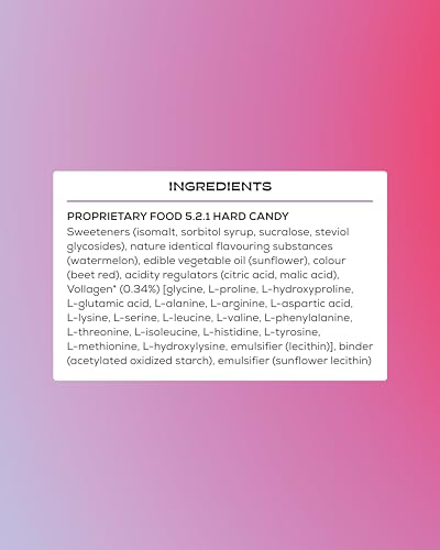 Image of Collipop Sugar-Free Lollipop with Vegan Collagen Booster | Watermelon Flavour | No Refined Sugar Candy | Soft-Chew Centre | Low Calorie Guilt-Free Treat | 5 Lollipops (90g) | Pack of 3