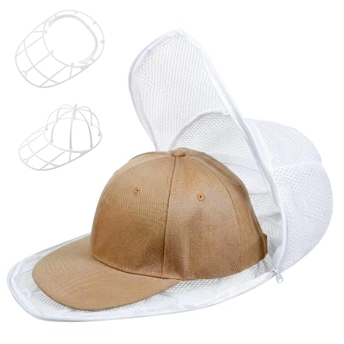 Elegaperma Baseball Cap Washing Cage with Mesh Laundry Bag Sturdy ABS Frame