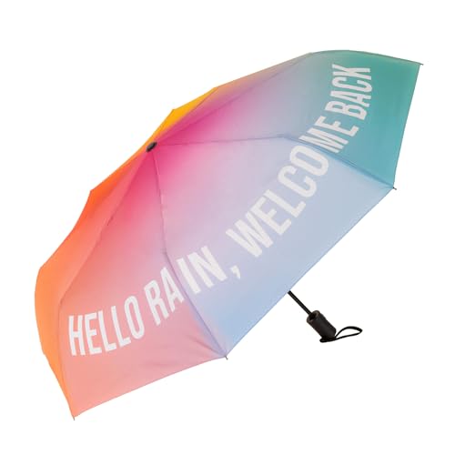 Fisura – Original faltbarer Regenschirm “hello rain” in Farbverlauf. Kleiner automatischer Regenschirm für Damen. Reisegröße. Windfest. Durchmesser von 96 cm.