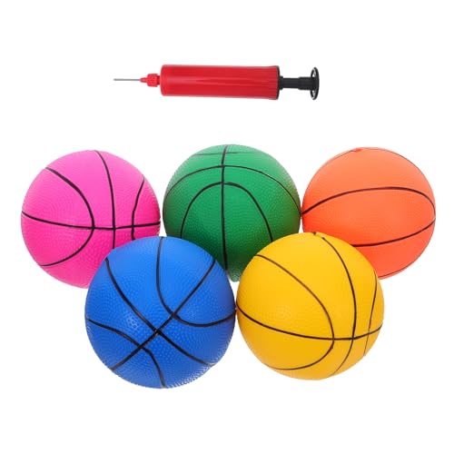 Toddmomy 6pièces Petits Ballons de Basket PVC de Ballons de Sport Gonflables pour Garçon Fille et Jeux Intérieur