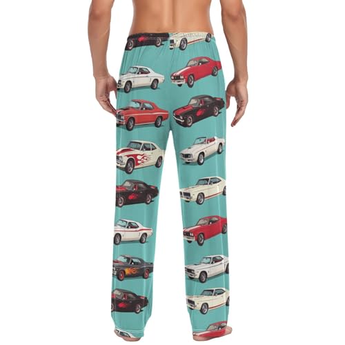 American Muscle Racing Car Pajama Pants Vintage Pixar Cars Lounge Sleepwear PJs Men's Pajama Bottoms Sleep Pants M2