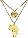 Produktbild FACAIBA Halskette afrikanische Karte Herz Charme Halskette Halsketten für Frauen Gold Farbe äthiopischen Schmuck Geschenkkarten