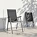 Outsunny 2er-Set Klappstuhl Gartenstuhl klappbar mit hoher Rückenlehne Armlehne für Garten Balkon Terrasse Stahl, Texteline Schwarz 58 x 62 x 97 cm