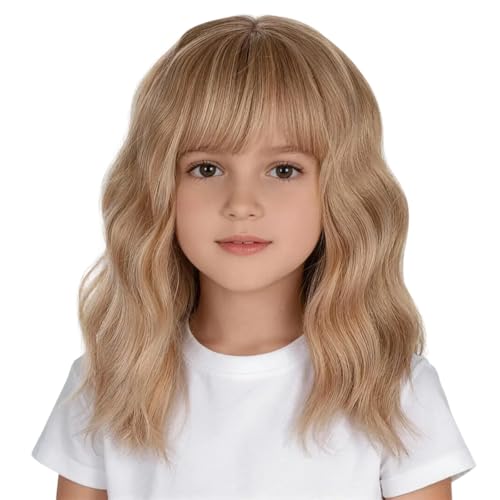 TANTAKO 12 Inches Kids Blonde Wig Halloween Cosplay Hair for Kids Girl