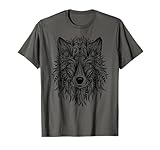 Beautiful Wolf Head Tribal Mandala Tattoo Art T-Shirt