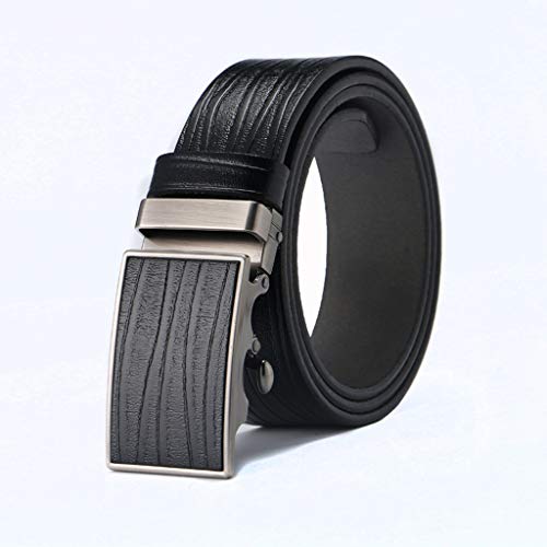 Genuine Leather Men's Belt Vintage Cowhide Automatic Buckle Designer Waistbands Male Jeans Belt (Color : D, Size : 110cm) (D 125cm)