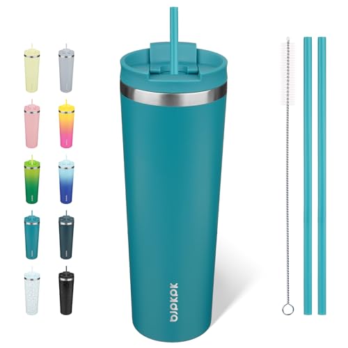 Image of BJPKPK 30 oz Coffee Tumbler with Straw, Insulated Stainless Steel Cup