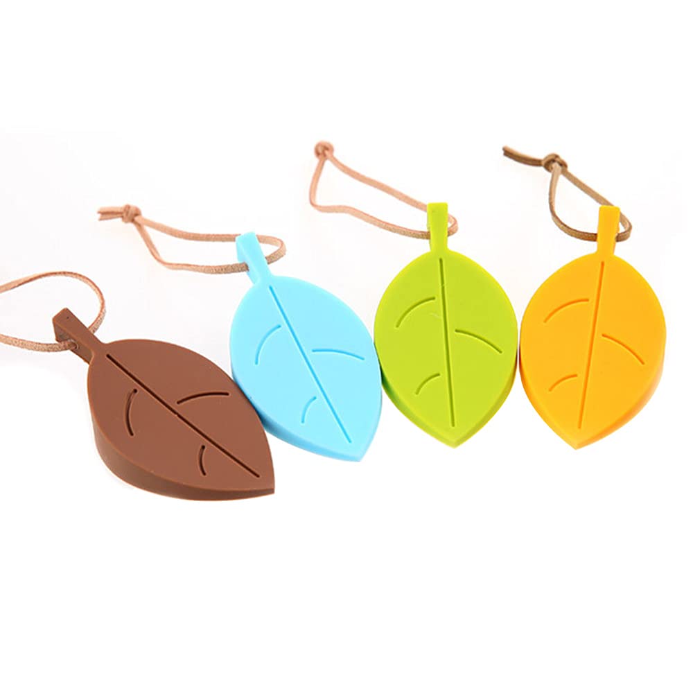 ANCLLO 4Pcs Door Stopper Wedge Finger Protector Silicone Door Stops Cute Cartoon Leaf Style Secure Flexible Decorative Finger Protector for Home and Offic
