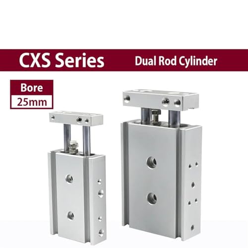 Vérin pneumatique double tige CXSM25 guidage linéaire