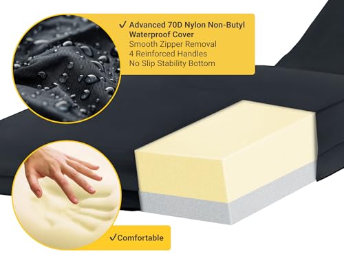 ARMONYO Hospital Bed Mattress - 100% Medical Grade Dual Layer Foam with Advanced 70D Waterproof Cover - Medium Firm - 80” x 36” x 5” - Thumbnail 4