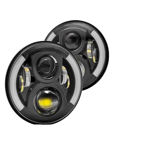 Phares ronds à LED 7 pouces feux de croisement route jour auto pour Hummer H1 H2 2003 2004 2005
