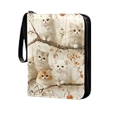 Album de cartes de baseball, avec pochettes amovibles double face pour jeu, collection de cartes de baseball, chats persans, blanc